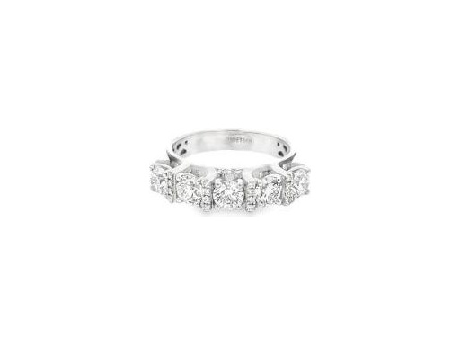 18K White Gold Band with Natural Round Diamonds